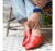 Great red slipper with glittery heart pattern with the sole. A modern adaptation of the Moroccan and Berber slipper. These slippers are entirely handmade in genuine leather embellished with sequins and embroidery. Materials