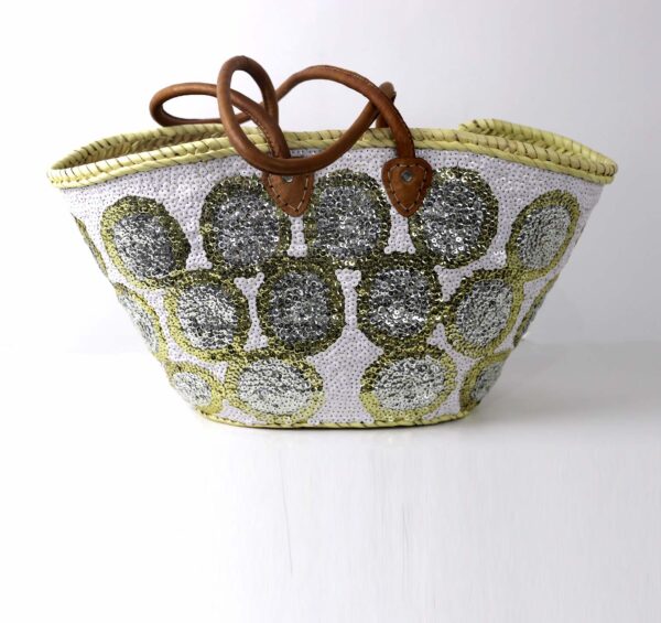 Palm leaves Basket With sequins