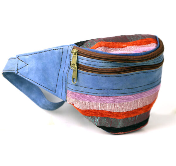 leather and fabric pochette