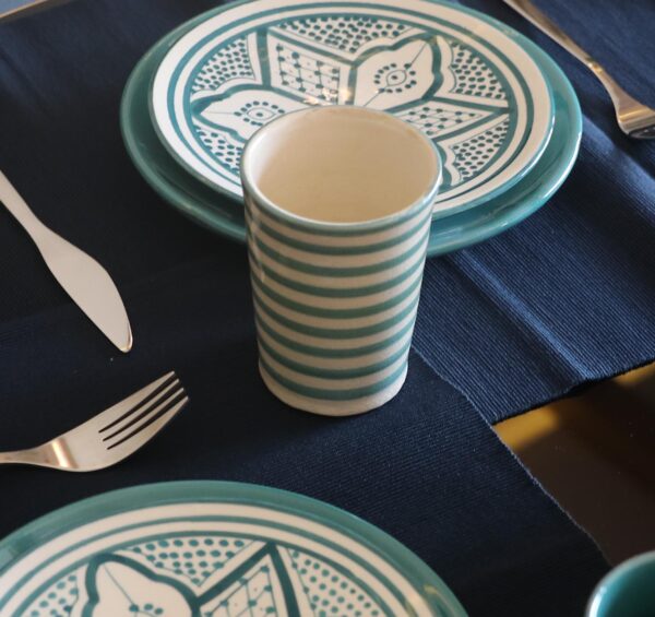 Beldi Mug almond green striped