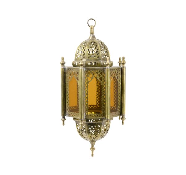 Octagonal brass suspension with brown mirror