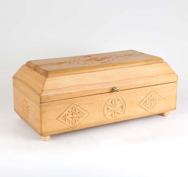 Engraved cedar wooden box