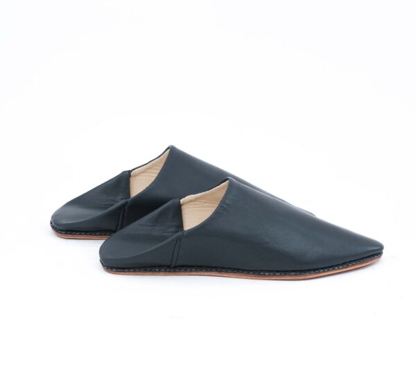 Dark green Leather Mule / babouche for Men