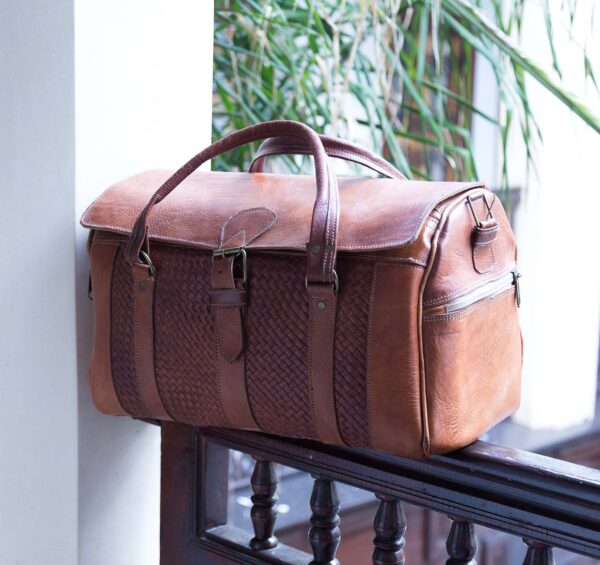 Braided Leather travel bag