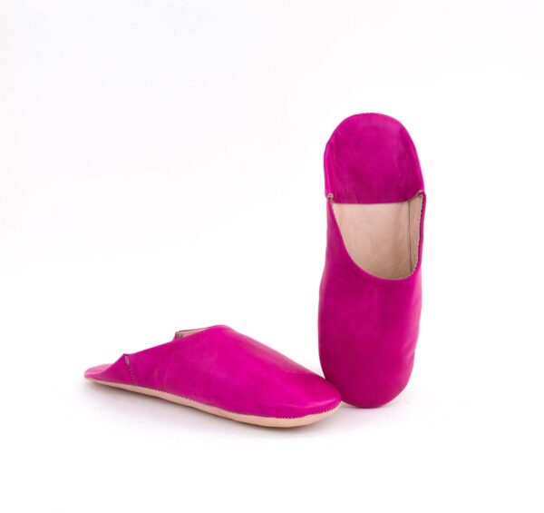 Colorful leather babouch (fushia)