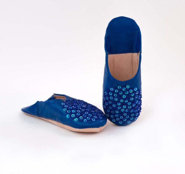 Blue Sequin slippers