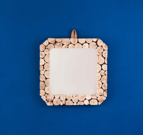 Square wooden mirror