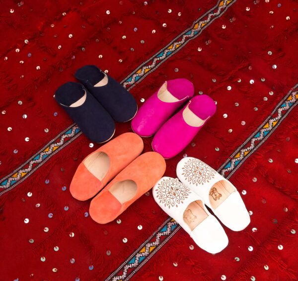 Coral Suede slippers / babouches for women