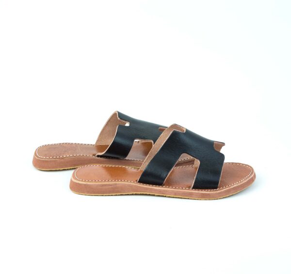 Casual sandal, Black H shaped , comfortable city sandals