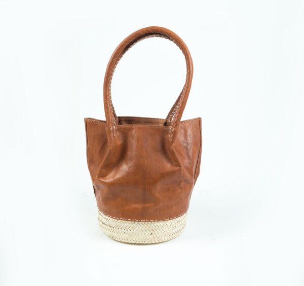 Palm leaves and leather bag 1