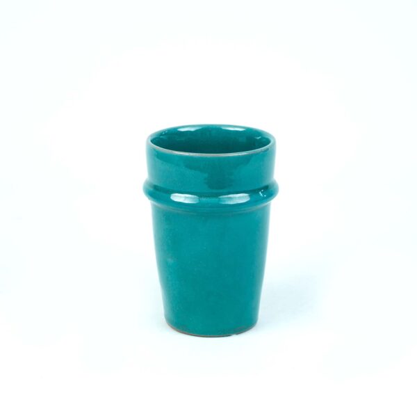Green pottery glass L