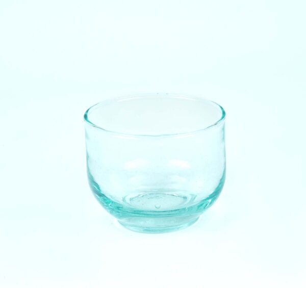 6 glasses of blown glass with a metallic ring
