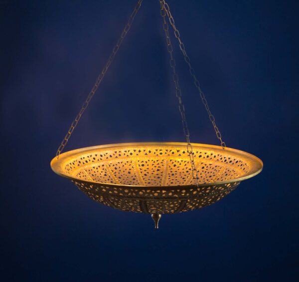 Round brass copper lamp