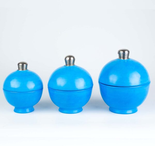 Sky Blue boxes tadelakt style (set of 3)