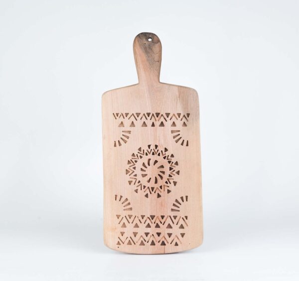 Engraved presentation rectangular board in walnut wood