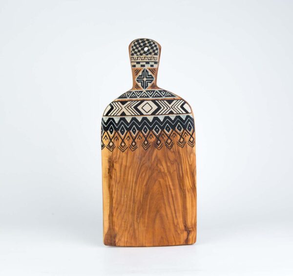 Olive wood painted presentation board 2