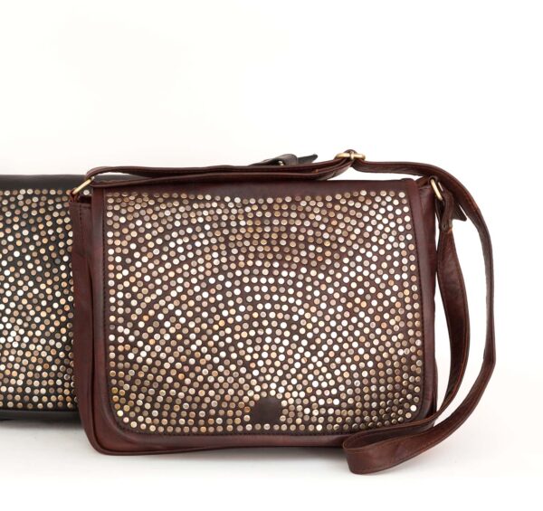 women leather bag with rivet