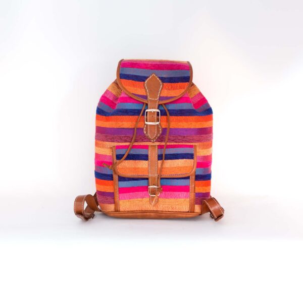 cactus silk and leather backpack