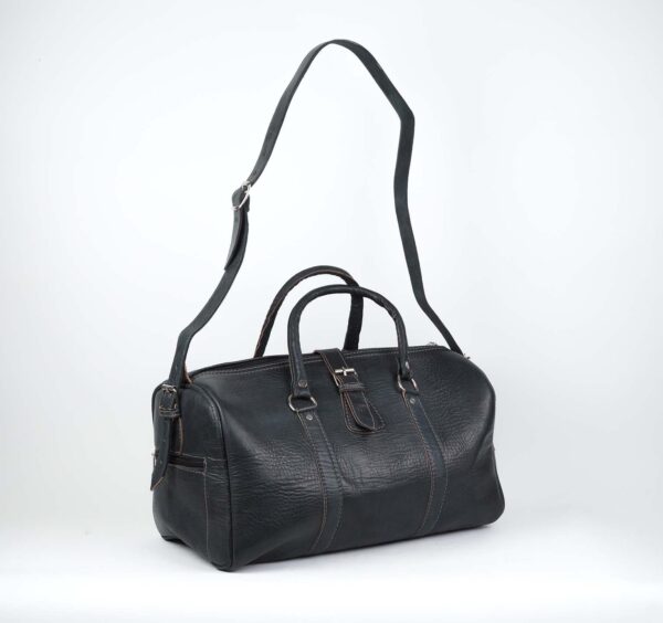 Black leather travel bag