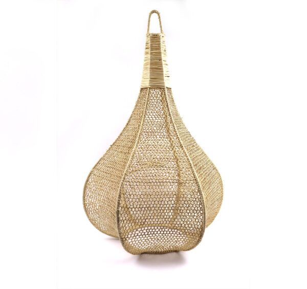 Braided raffia pendant light