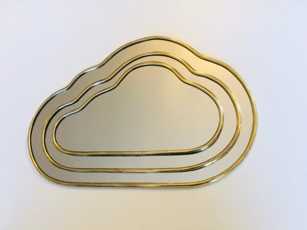 Set of 3 copper cloud mirrors