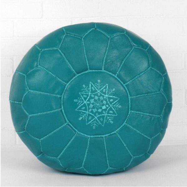 Blue Leather pouf