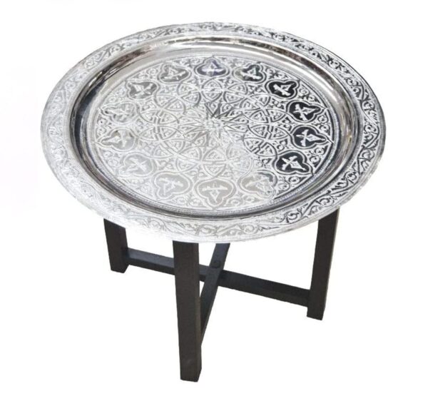 Handcrafted silver brass side table