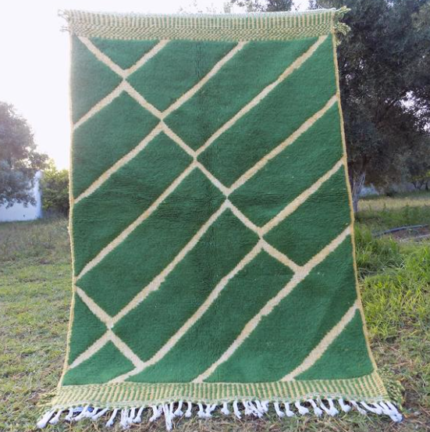 Geometric figures green rug