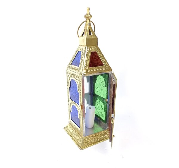 Big brass lantern with glass